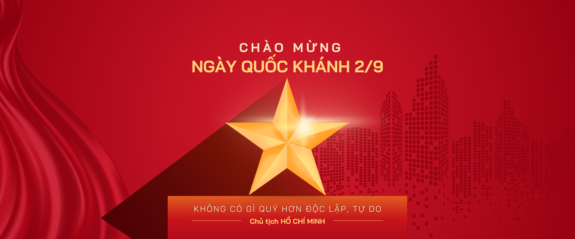 Bài đăng Instagram Thông Báo Chào Mừng Lễ Quốc Khánh 2.9 Hiện đại Đỏ Vàng (1)
